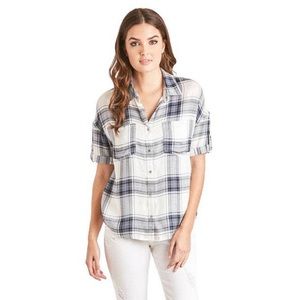Dear John short sleeved flannel top - size M